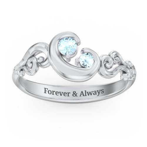 "Cradle of Love" Ring – Sterling Silver with Blue Topaz