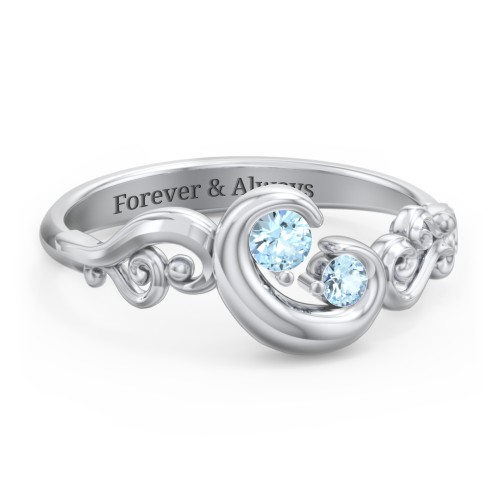 "Cradle of Love" Ring – Sterling Silver with Blue Topaz