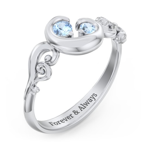"Cradle of Love" Ring – Sterling Silver with Blue Topaz
