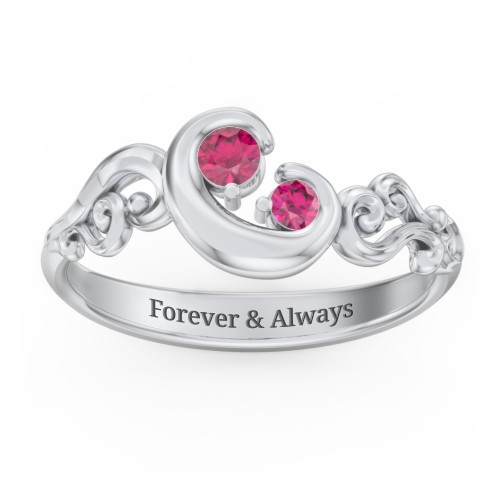 "Cradle of Love" Ring – Sterling Silver with Ruby