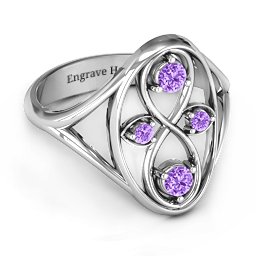 Forever Love Ring in 925 Sterling Silver with Amethyst