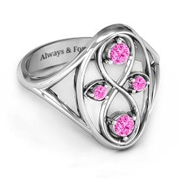 Forever Love Ring in 925 Sterling Silver with Pink Tourmaline