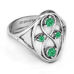 Forever Love Ring in 925 Sterling Silver with Emerald