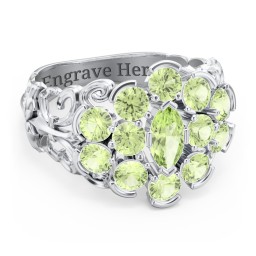 Bunches of Love Ring in 925 Sterling Silver with Peridot