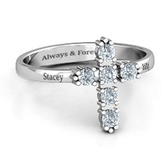 The Cross Ring – Sterling Silver with Cubic Zirconia