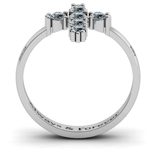The Cross Ring – Sterling Silver with Cubic Zirconia