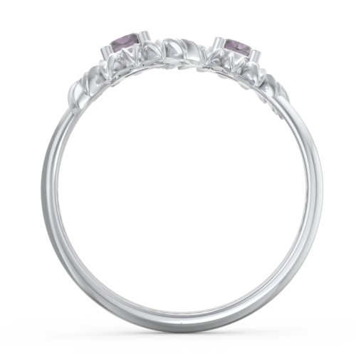 Sunflower Birthstone Bypass Ring – Sterling Silver with Alexandrite