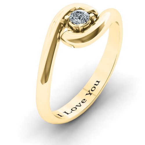 Embrace Ring – 10K Yellow Gold with Cubic Zirconia