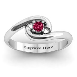 Embrace Ring in 925 Sterling Silver with Ruby