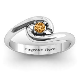 Embrace Ring in 925 Sterling Silver with Citrine