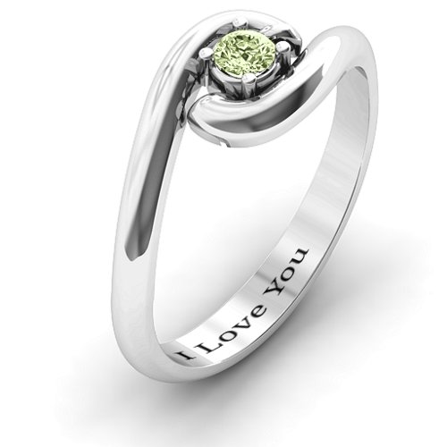 Embrace Ring – Sterling Silver with Peridot