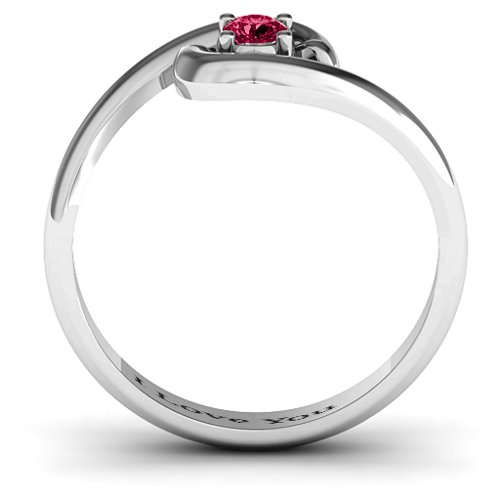 Embrace Ring – Sterling Silver with Ruby
