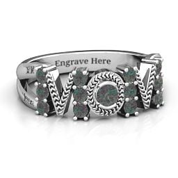 Split Shank Stone Filled MOM Ring