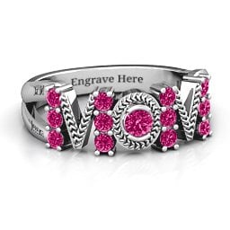 Split Shank Stone Filled MOM Ring