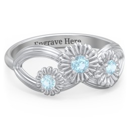 Endless Spring Infinity Ring in 925 Sterling Silver with Blue Topaz