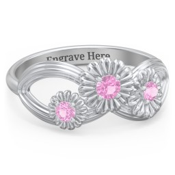 Endless Spring Infinity Ring in 925 Sterling Silver with Pink Sapphire