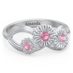 Endless Spring Infinity Ring in 925 Sterling Silver with Pink Tourmaline