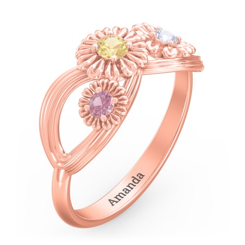 Endless Spring Infinity Ring – 10K Rose Gold with Citrine, Pink Tourmaline, and Lavender Premium Zirconia