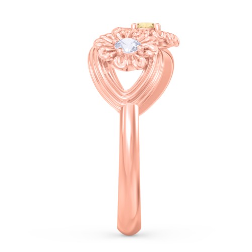 Endless Spring Infinity Ring – 10K Rose Gold with Citrine, Pink Tourmaline, and Lavender Premium Zirconia