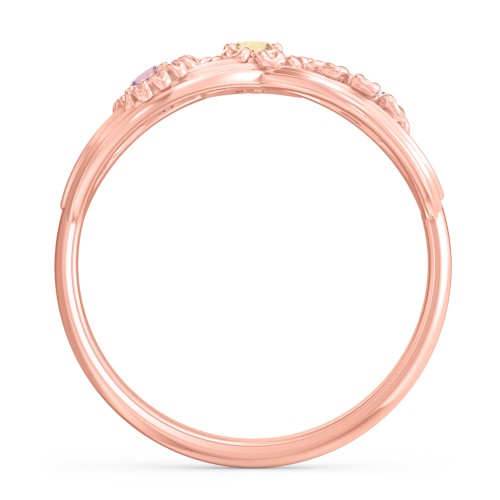 Endless Spring Infinity Ring – 10K Rose Gold with Citrine, Pink Tourmaline, and Lavender Premium Zirconia