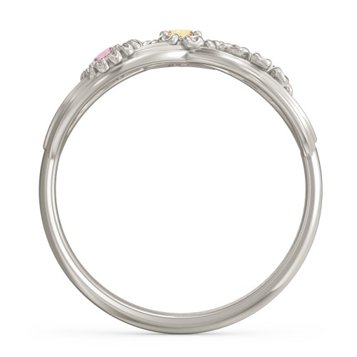 Endless Spring Infinity Ring – 10K White Gold with Citrine, Pink Tourmaline, and Lavender Premium Zirconia