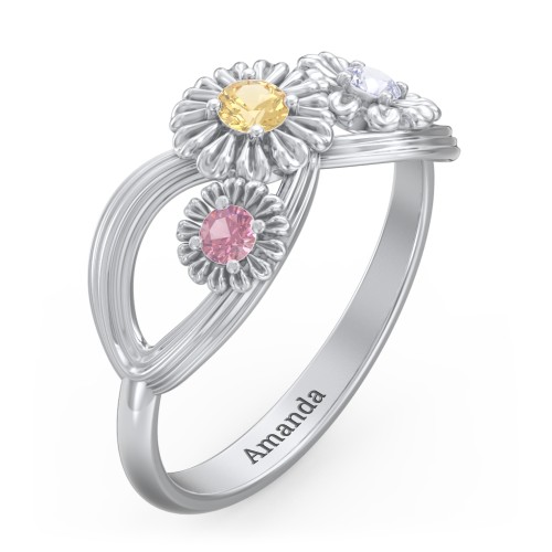 Endless Spring Infinity Ring – Sterling Silver with Citrine, Pink Tourmaline, and Lavender Premium Zirconia