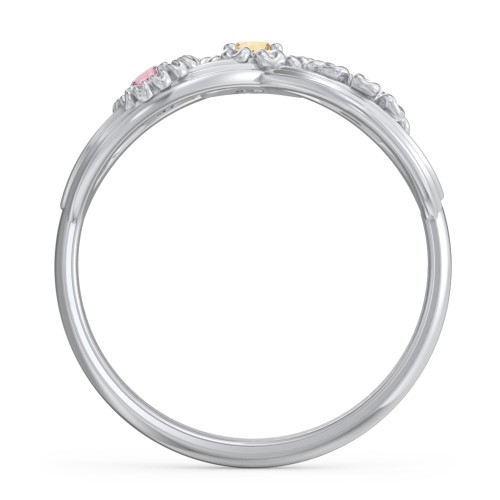 Endless Spring Infinity Ring – Sterling Silver with Citrine, Pink Tourmaline, and Lavender Premium Zirconia