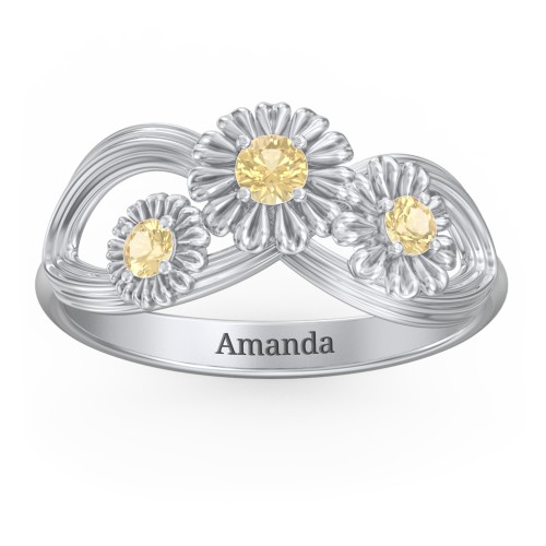 Endless Spring Infinity Ring – Sterling Silver with Citrine