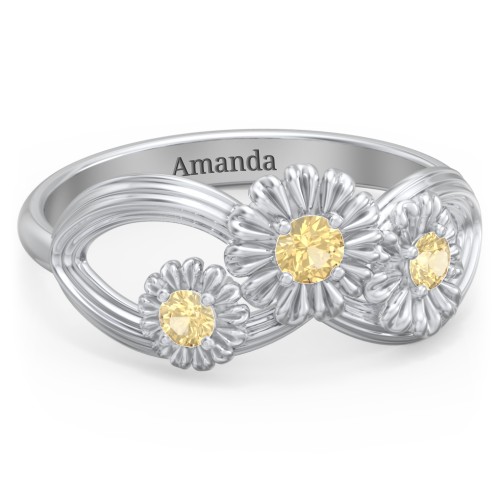 Endless Spring Infinity Ring – Sterling Silver with Citrine