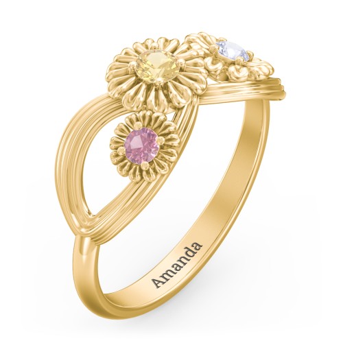 Endless Spring Infinity Ring – 10K Yellow Gold with Citrine, Pink Tourmaline, and Lavender Premium Zirconia
