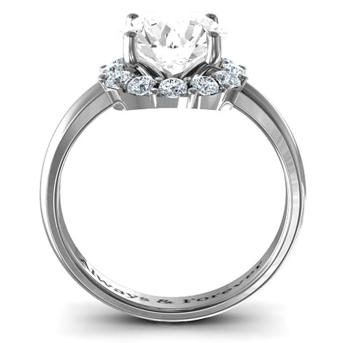 Victoria Single Halo Ring – Sterling Silver with White Premium Zirconia and Cubic Zirconia