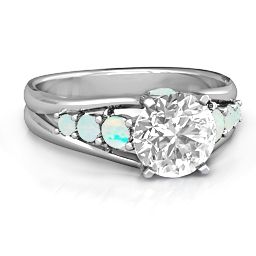 Radiant Love Ring with Collar Gems