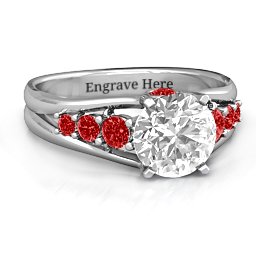 Radiant Love Ring with Collar Gems