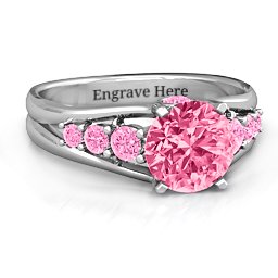 Radiant Love Ring with Collar Gems