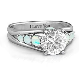 Radiant Love Ring with Collar Gems