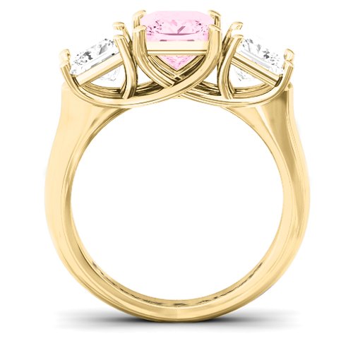 Grand Princess Ring – 10K Yellow Gold with Fancy Pink Premium Zirconia and White Premium Zirconia