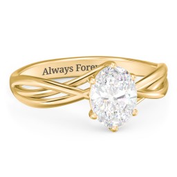 Passion Twist Ring in 18K Gold Plated Silver with White Premium Zirconia