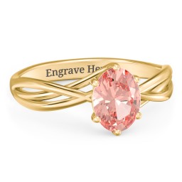 Passion Twist Ring in 18K Gold Plated Silver with Morganite