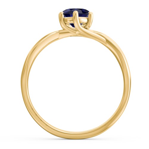 Passion Twist Ring – 18K Gold Plated Silver with Blue Sapphire