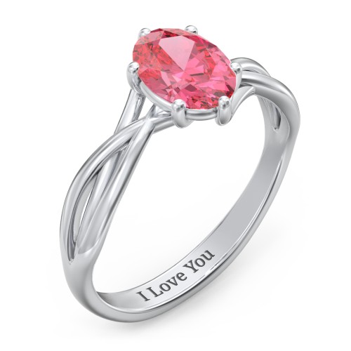 Passion Twist Ring – Sterling Silver with Fancy Pink Premium Zirconia
