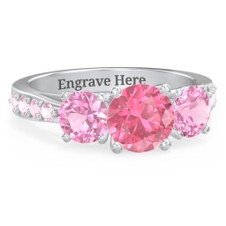 Majestic 3 Stone Eternity Ring with Accents