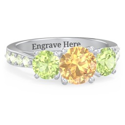 Majestic 3 Stone Eternity Ring with Accents