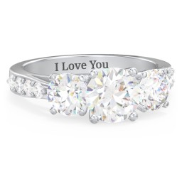 Majestic 3 Stone Eternity Ring with Accents