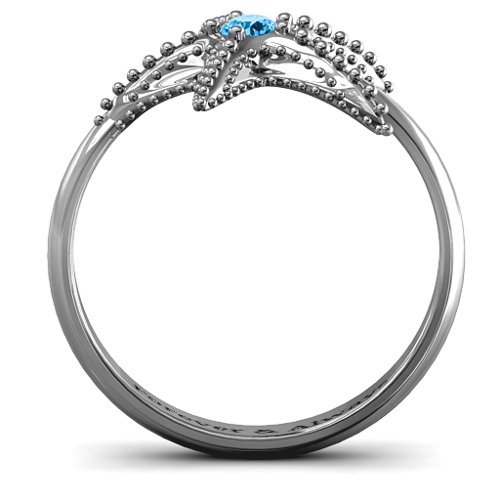 Starfish Ring – Sterling Silver with Blue Topaz