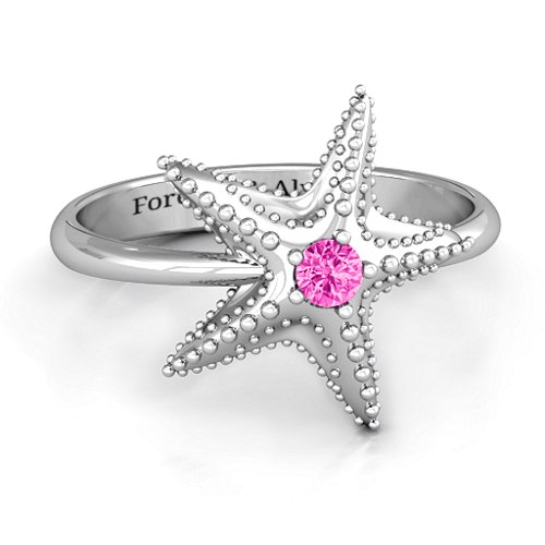 Starfish Ring – Sterling Silver with Pink Tourmaline