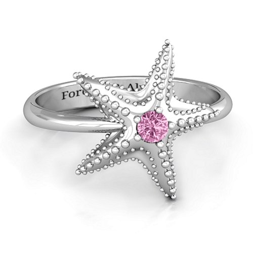 Starfish Ring – Sterling Silver with Pink Sapphire