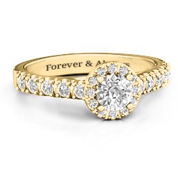 Graceful Shine Vintage Ring in 10K Solid Yellow Gold with White Premium Zirconia