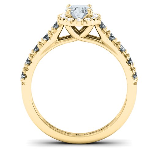 Graceful Shine Vintage Ring – 10K Yellow Gold with Cubic Zirconia and White Premium Zirconia
