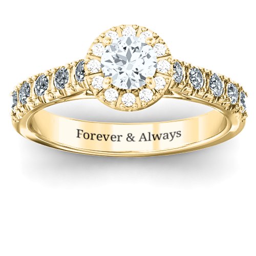 Graceful Shine Vintage Ring – 10K Yellow Gold with Cubic Zirconia and White Premium Zirconia