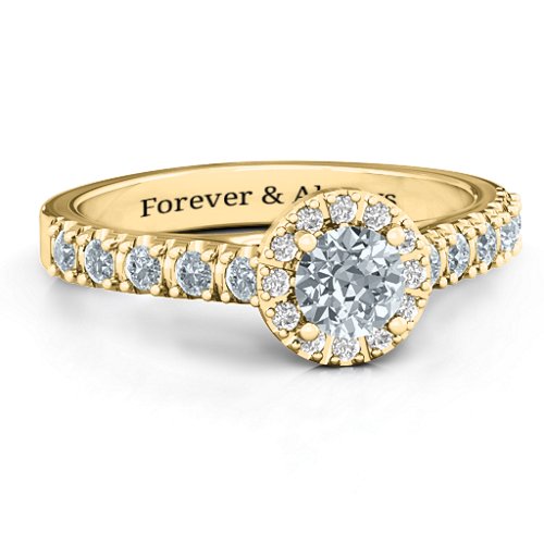 Graceful Shine Vintage Ring – 10K Yellow Gold with Cubic Zirconia and White Premium Zirconia